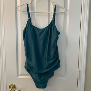 Blue/green one piece swimsuit